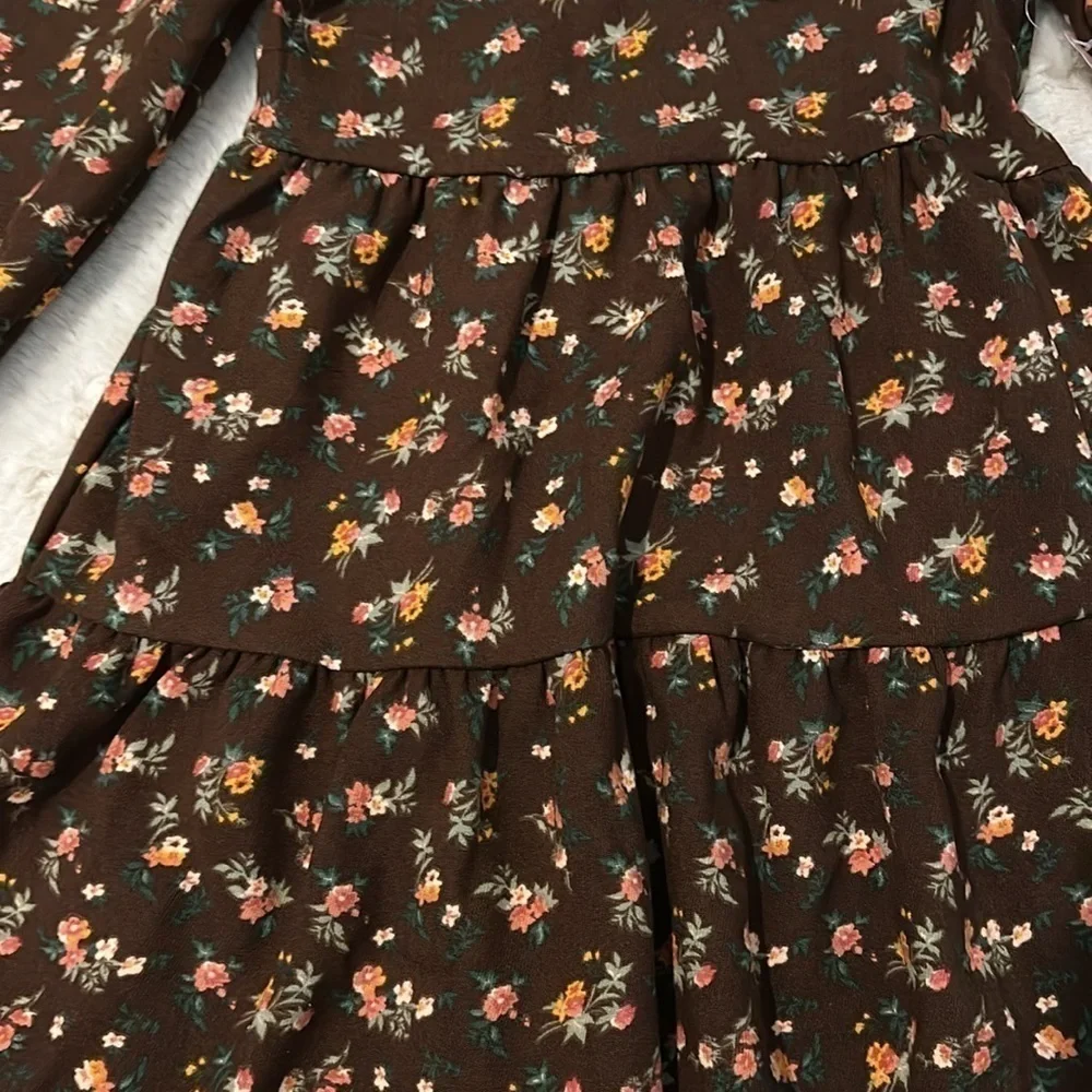 Girls fall Floral Dress and accessories